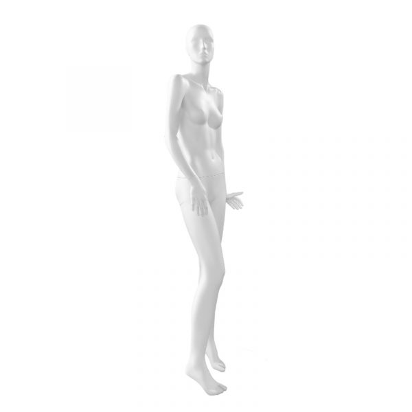 Maniquí de mujer Cabíria CBM10 con cabeza semi-abstracta y acabado blanco mate