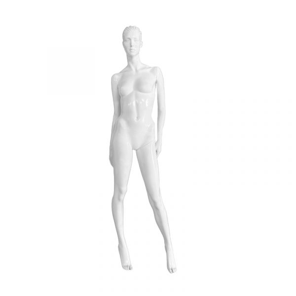 Maniquí de mujer con cabeza esculpida para exhibir ropa