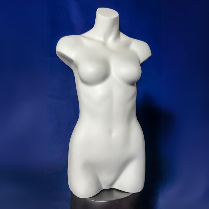 Torso Gacy especial para lencería Torso de lencería para mujer sin brazos sobre mesa en color blanco